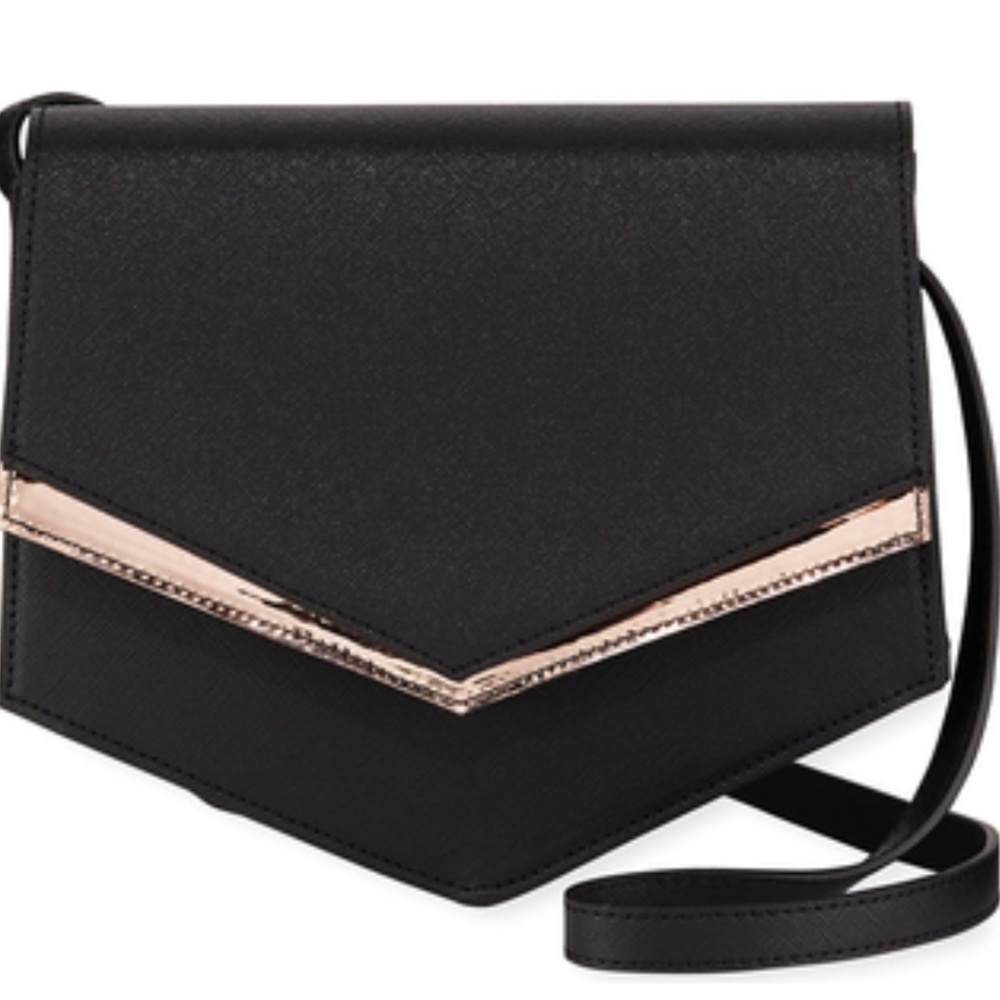 Neiman Marcus Metropolis Faux Leather Saddle Black